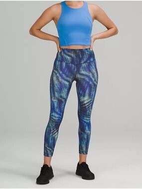 Lululemon Wunder Train High Rise Tight Leggings Teel Blue Size 8
